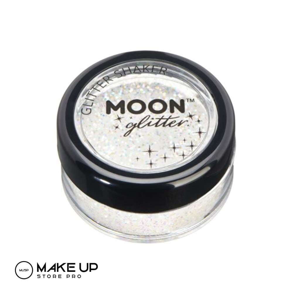 Moon Glitter Iridescent Glitter Shaker - White